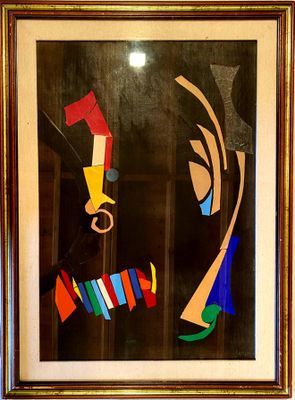 tableau représentant un homme et une femme dans une pièce où se trouve un miroir