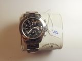 michael korsch watch with black dial and stainless steel bracelet