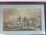 painting of a group of men on horses in a field
