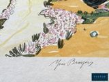 a picture of a painting of a woman and a bird