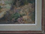 an oil painting of a woman in a landscape by a window