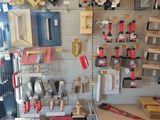 a workbench with tools on it in a store