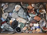 a box full of rocks and other items in it