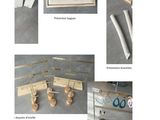 several pictures of various items that are being displayed on a table