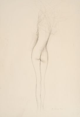an image of a drawing of a woman standing with her back to the camera