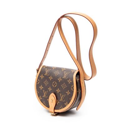 Louis VUITTON - Sac "Tan" 19cm en toile Monogram et cuir nat…