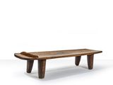 an image of a wooden bench sitting on top of a white floor