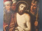 an old painting of jesus on the cross with other people