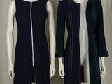 three mannequins dressed in different styles of clothing on a mannequin stand
