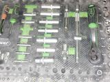 a picture of a tool tray with many different tools in it