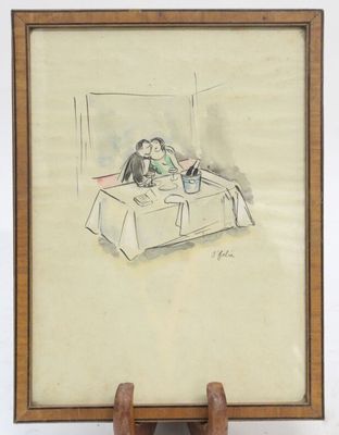 Joaquin FABRES (1864-1914) Le dîner en amoureux .