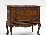 an image of a wooden cabinet with a drawer on top of it