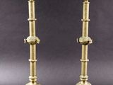 paire de chandeliers anciens en laiton