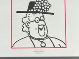 quatre dessins représentant un homme avec un haut-de-forme, une femme avec un haut-de-forme et un homme avec un haut-de-forme