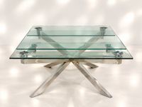 Table de salle à manger à piètement étoile en métal chromé, … (photo 3)