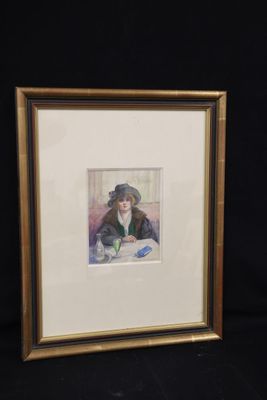 an image of a picture of a man sitting at a table