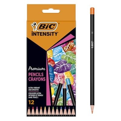 BIC - 12 Crayons de couleur Intensity Premium - Mine tendre …