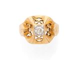 une bague en or 18k et diamants