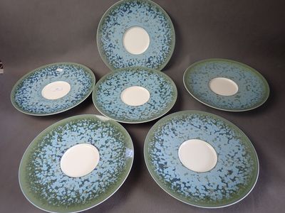 COQUET 6 Assiettes jaune de chrome, modèle bleu , diam 29 cm…