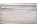 a silver tray with a handle on a white background