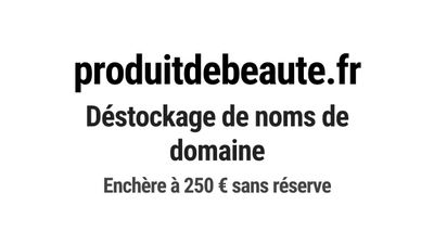 Nom de domaine produitdebeaute.
