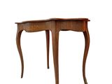 an image of a wooden table with a drawer underneath it
