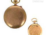 a small gold pocket watch and a smaller gold pocket watch