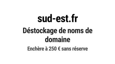 Nom de domaine sud-est.fr. Catégorie: Média et communication…