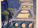 une image représentant une affiche d'une ville traversée par une rivière