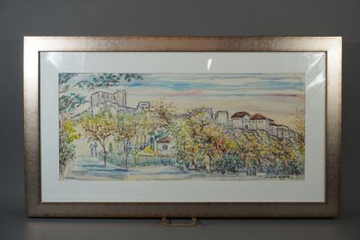 Simone Duval-Wenta 1934-2015. Aquarelle "les baux de Provenc…