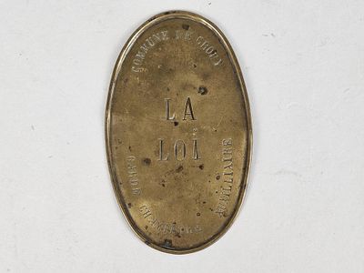 Plaque de garde Champêtre Auxiliaire de la Commune de Crouy …