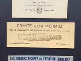 three different airmails are on display in a black frame