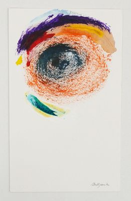 an image of a drawing of a colorful eye on a white paper