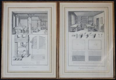 two drawings of a kitchen with a stove and a sink