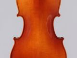 an antique violin with a wooden back and bow