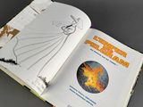 an open book with a drawing of a woman in a wedding dress