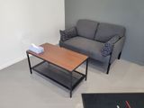 a couch and a coffee table in a living room