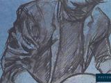 a drawing of a man with a guitar in his hand