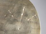 a close up of a knife with a hand print on it