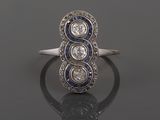 an art deco sapphire and diamond ring
