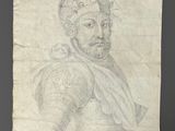 a drawing of a man with a crown on his head