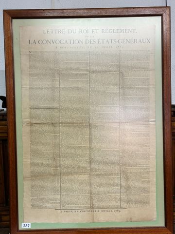 [Révolution Française] LETTRE DU ROI ET REGLEMENT, pour la convoc...