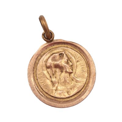 an image of a gold coin with an image of a man riding a horse