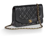 chanel sac à rabat en agneau matelassé noir