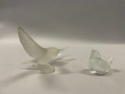 Deux oiseaux en verre poli Cristallerie de Lorraine - Photo 1