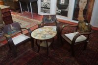 Joli ensemble de salon Art déco en 4 pièces – orné de motifs…