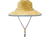 a close up of a straw hat on a white background