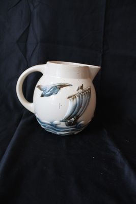 Pichet voilier et mouette - Digoin Sarreguemines
