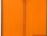 une image représentant une peinture d'un bâtiment réalisé en papier orange