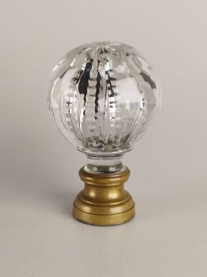 crystal glass door knob with gold base